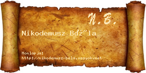 Nikodemusz Béla névjegykártya